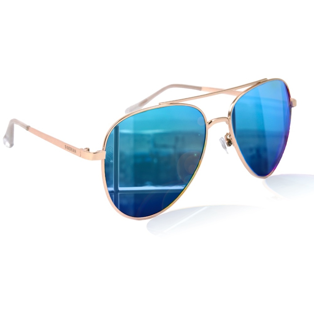 🇺🇸100%Real Glass BLUE Flash GOLD frame Premium Aviator Pilot 60mm Unisex NEW - Picture 15 of 16